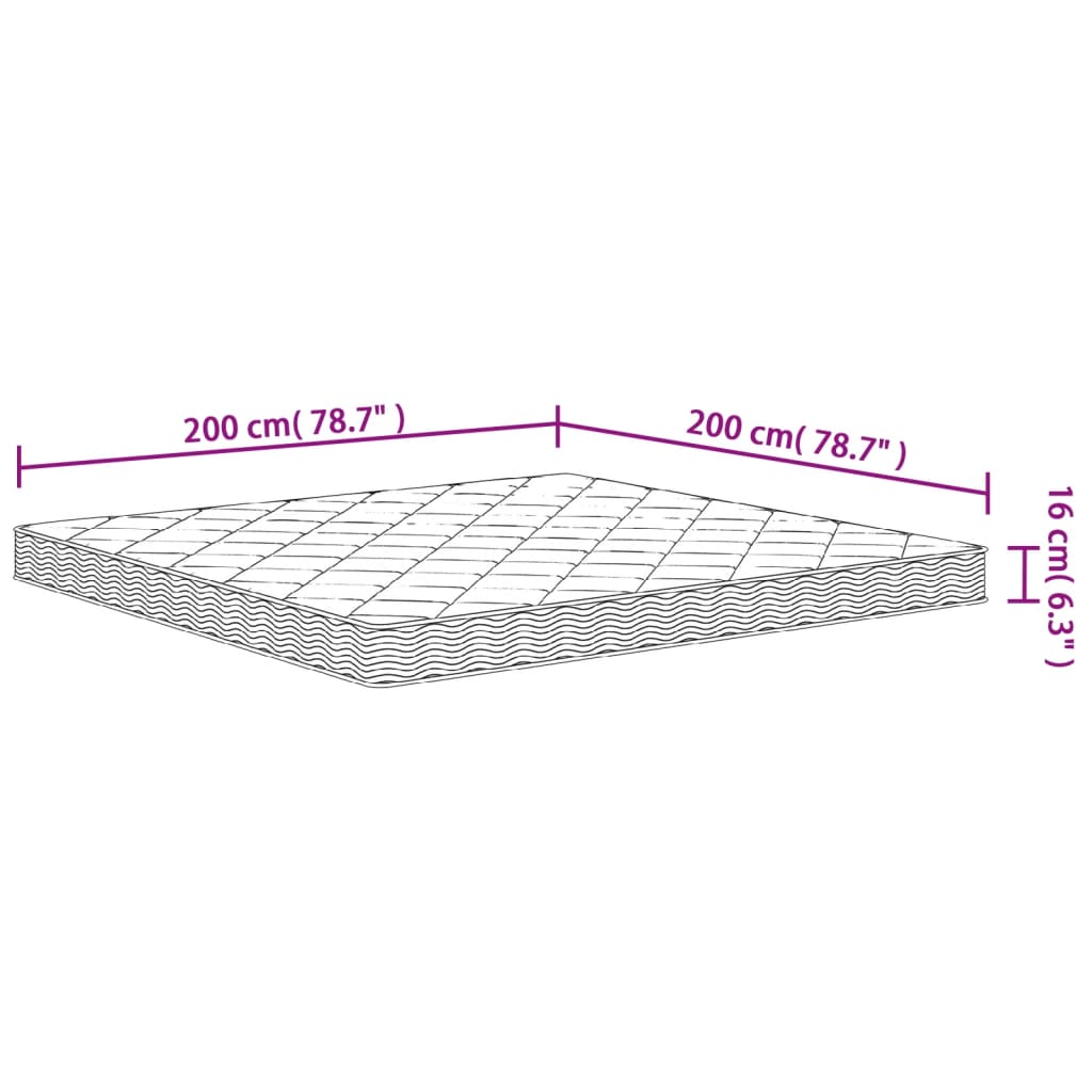 Matelas en mousse moyennement doux 200x200 cm - XIOS