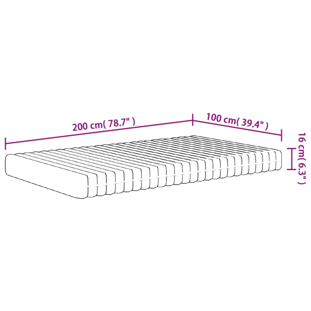 Matelas en mousse moyennement doux 100x200 cm - XIOS