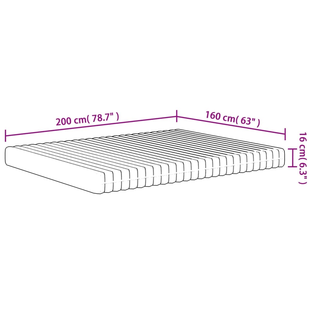 Matelas en mousse moyennement doux 160x200 cm - XIOS