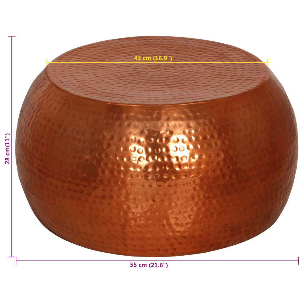 Table basse laiton Ø55x28 cm aluminium - XIOS