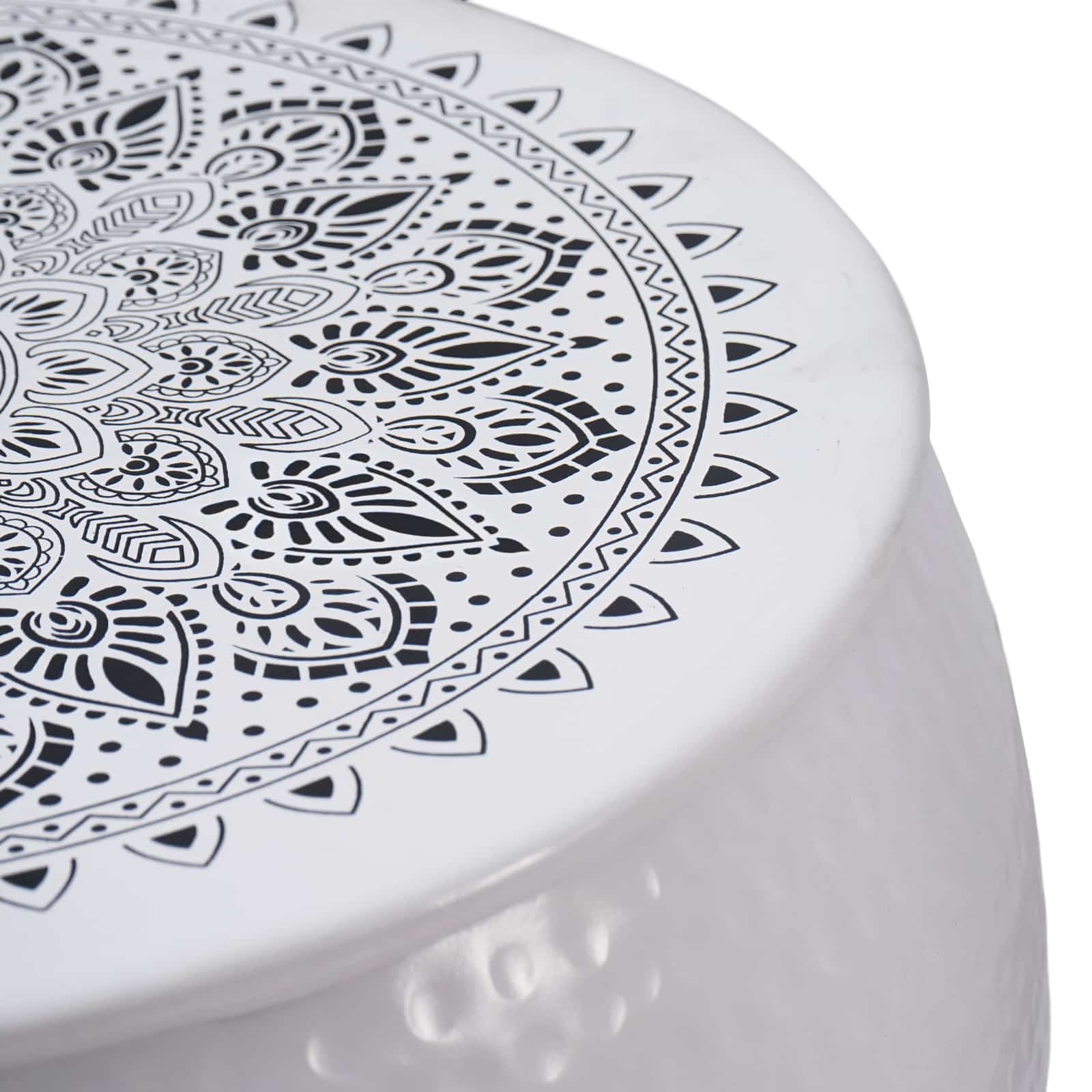 Table basse ronde martelée Blanc Ø 55 x 55 cm Aluminium
