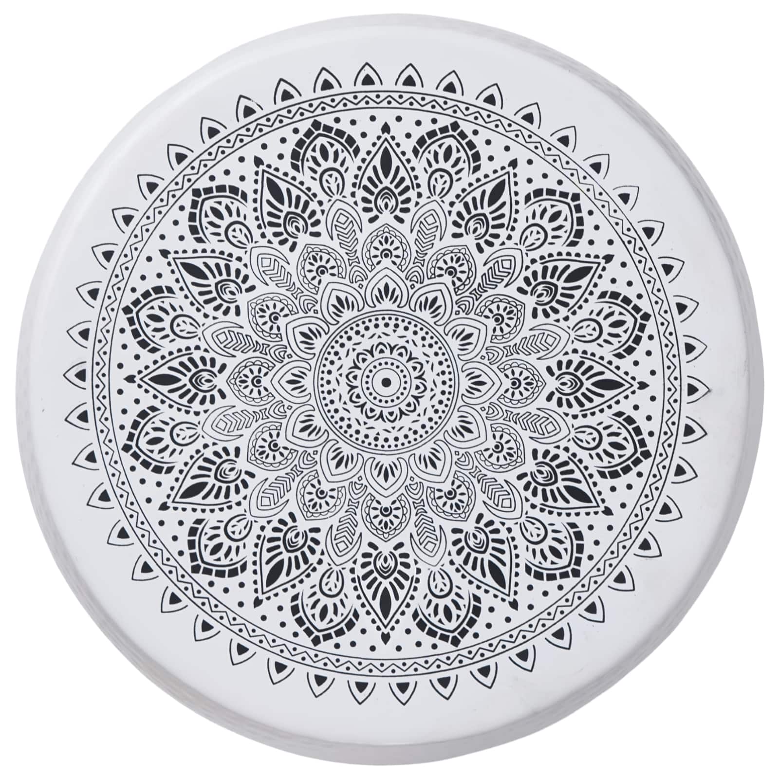 Table basse ronde martelée Blanc Ø 55 x 55 cm Aluminium