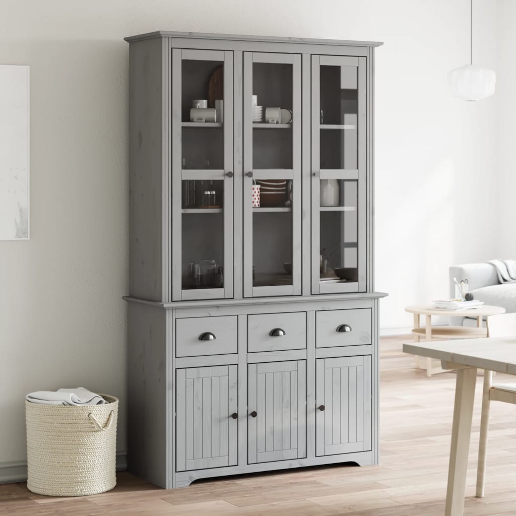 Buffet BODO gris 115,5x43x200,5 cm bois massif de pin - XIOS