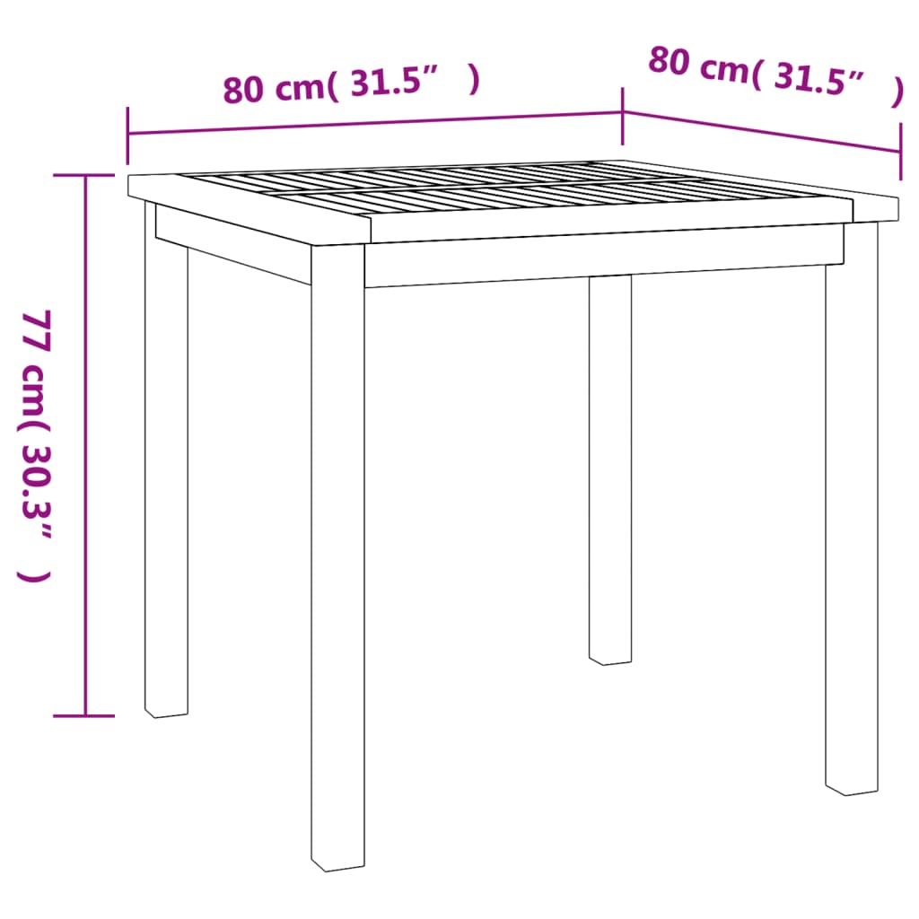 Ensemble à manger de jardin 3 pcs Bois de teck massif