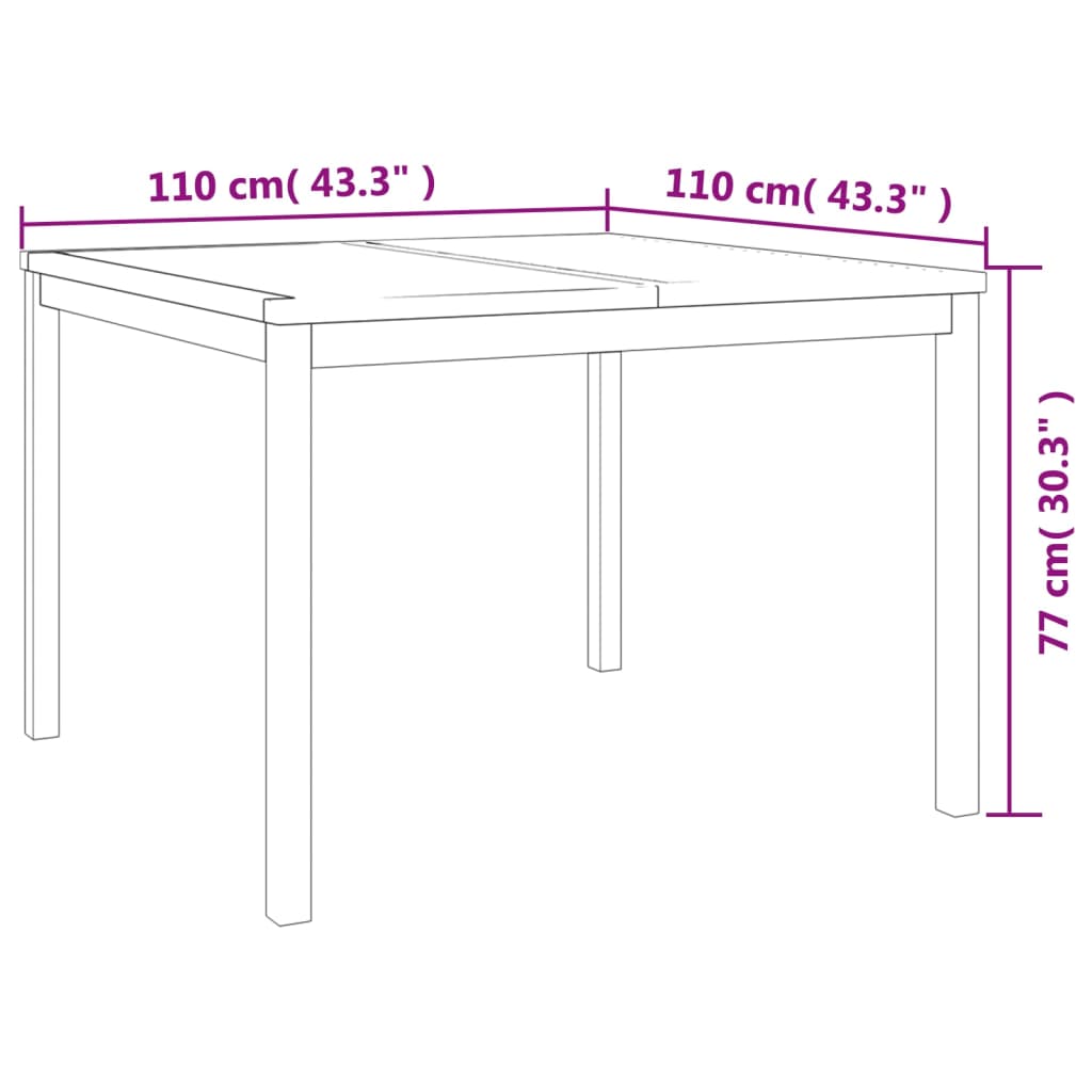 Ensemble à manger de jardin 3 pcs Bois de teck massif