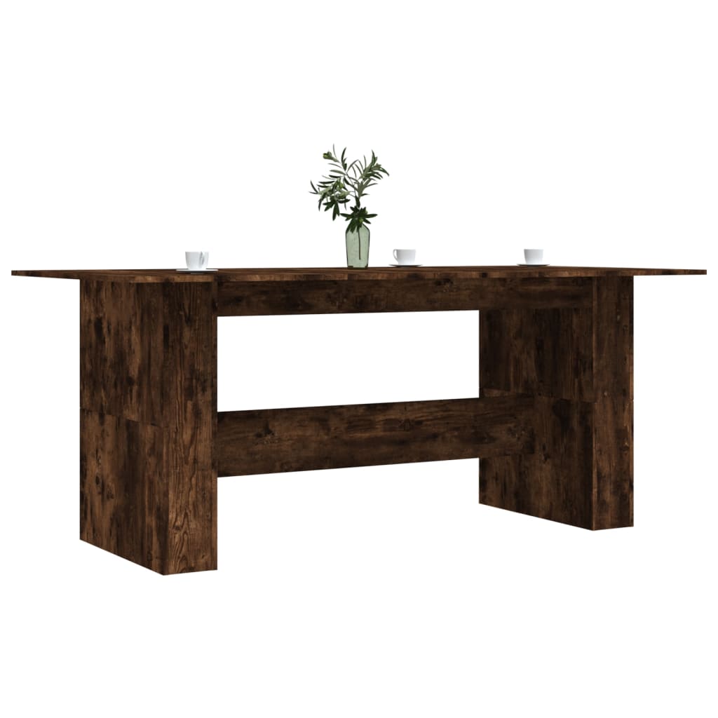 Table à dîner chêne fumé 180x90x76 cm bois d'ingénierie - XIOS