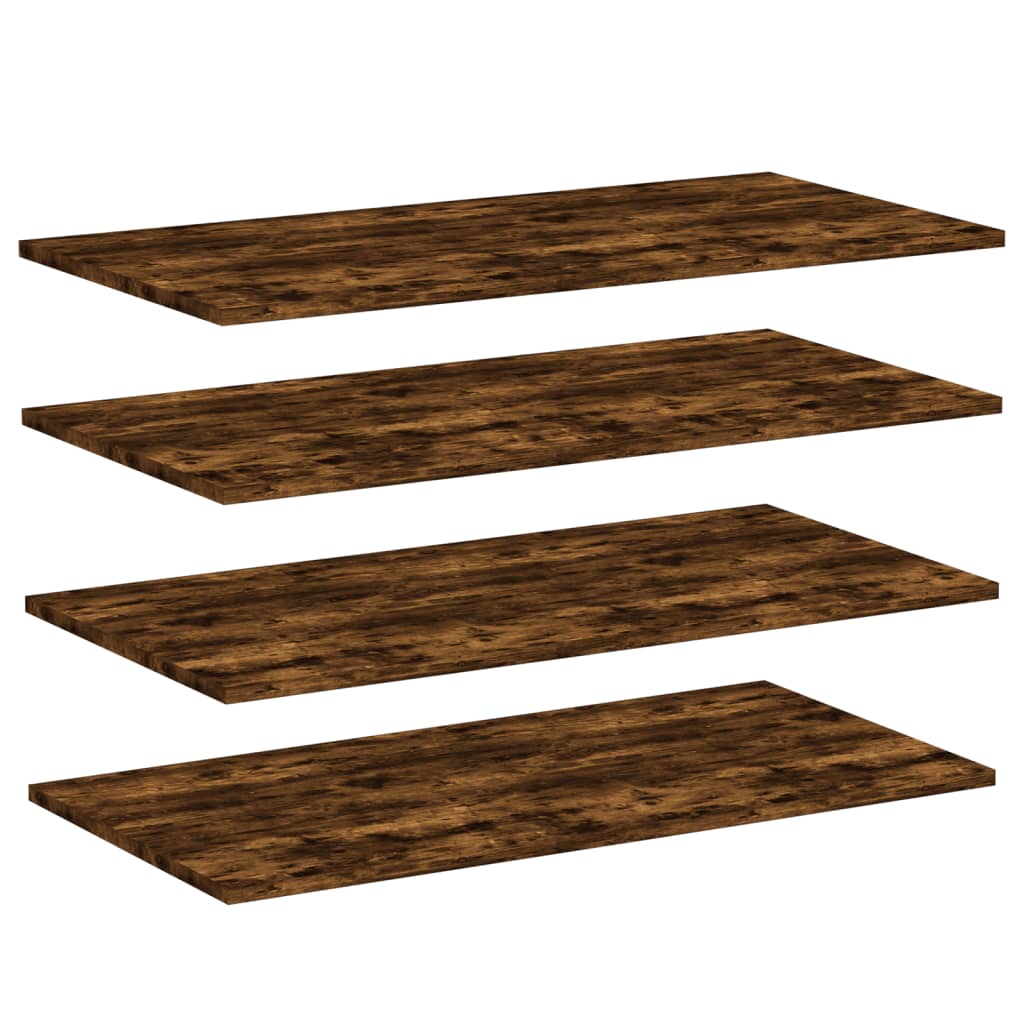 Étagères murales 4 pcs chêne fumé 80x40x1,5cm bois d'ingénierie - XIOS