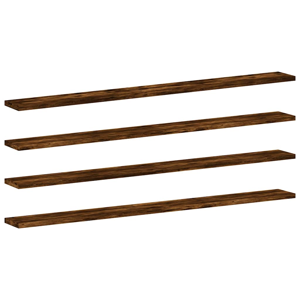 Étagères murales 4pcs chêne fumé 100x10x1,5cm bois d'ingénierie