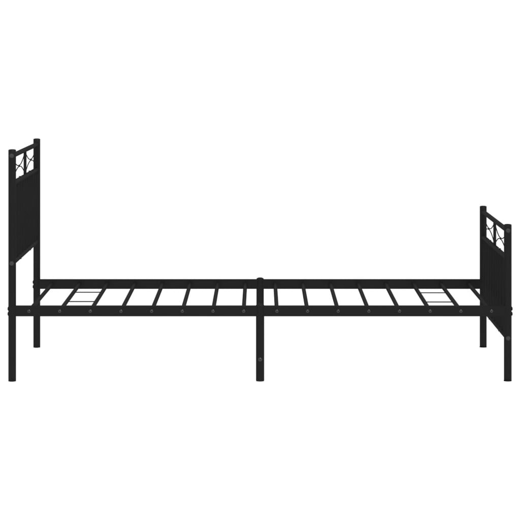 Cadre de lit métal sans matelas avec pied de lit noir 90x200 cm - XIOS