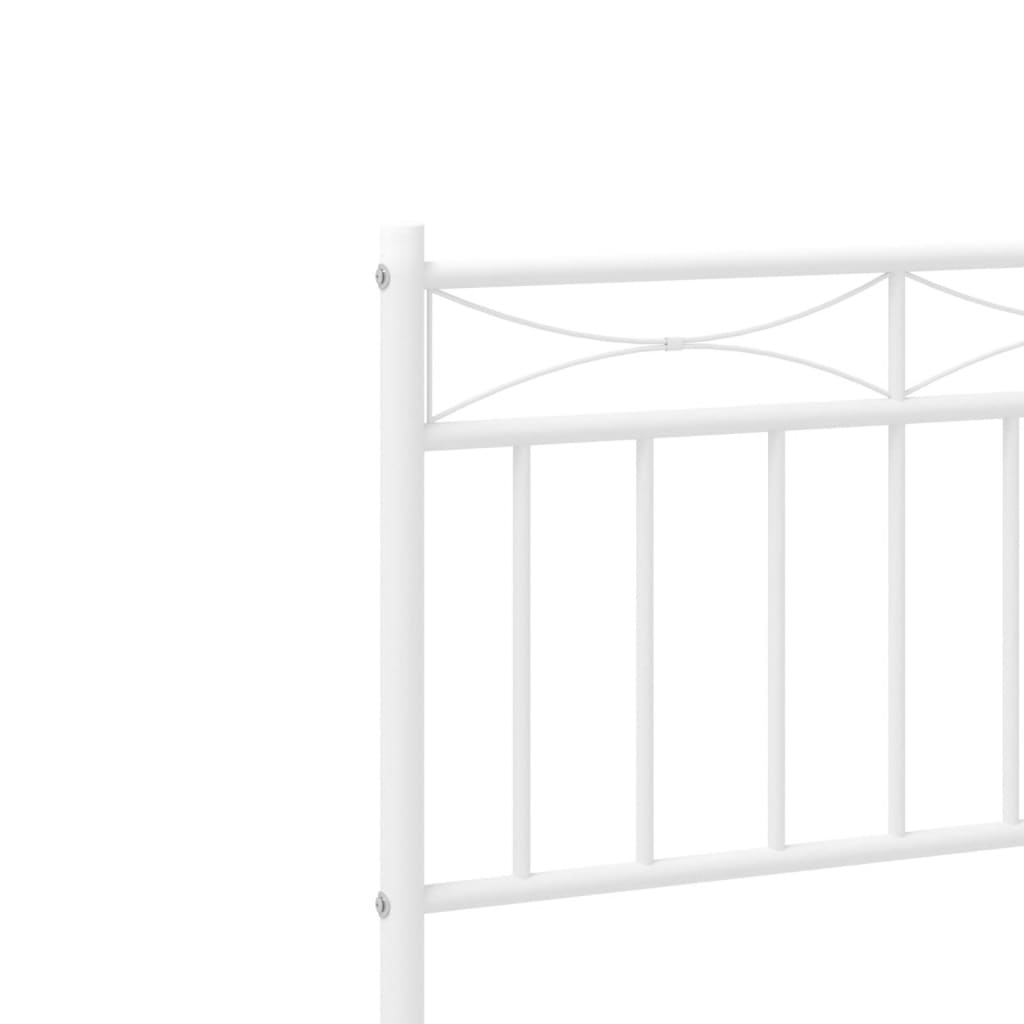 Cadre de lit métal sans matelas avec tête de lit blanc 80x200cm - XIOS