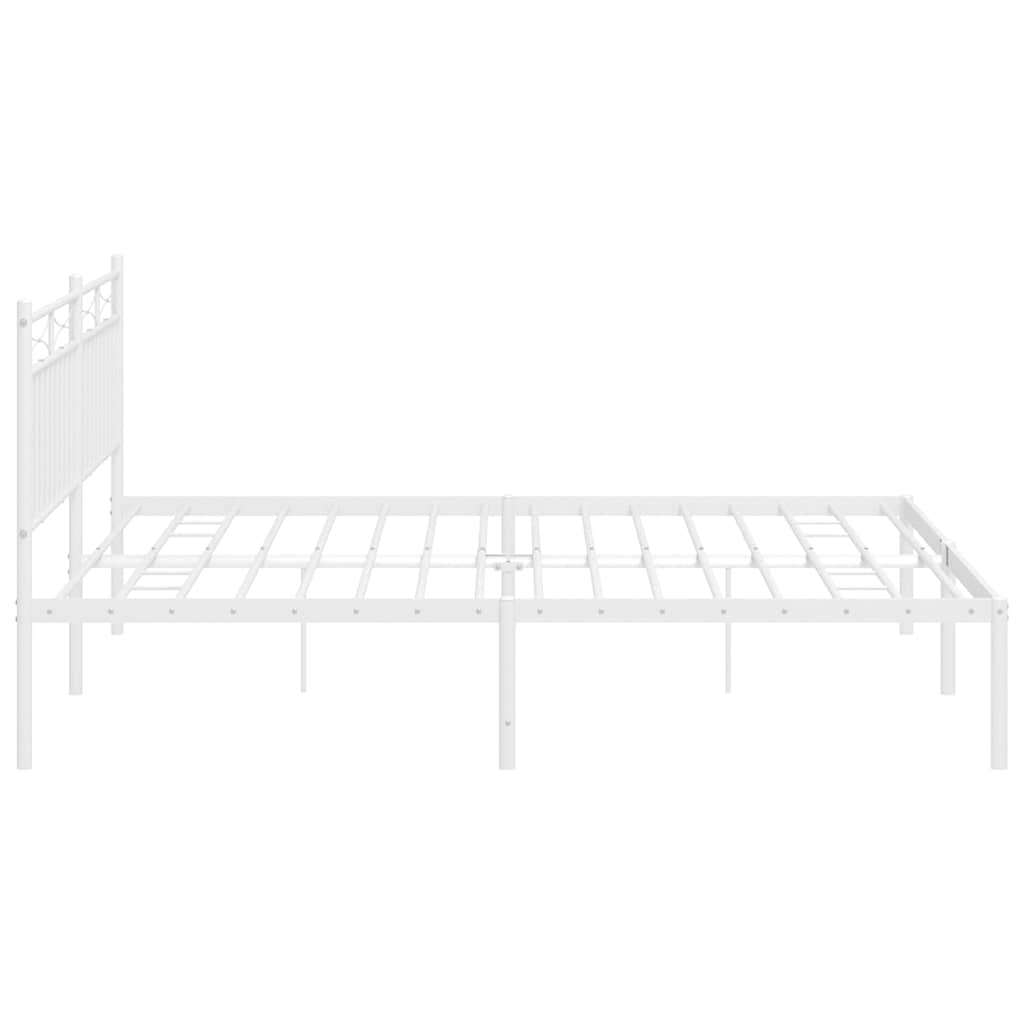 Cadre de lit métal sans matelas et tête de lit blanc 183x213 cm - XIOS