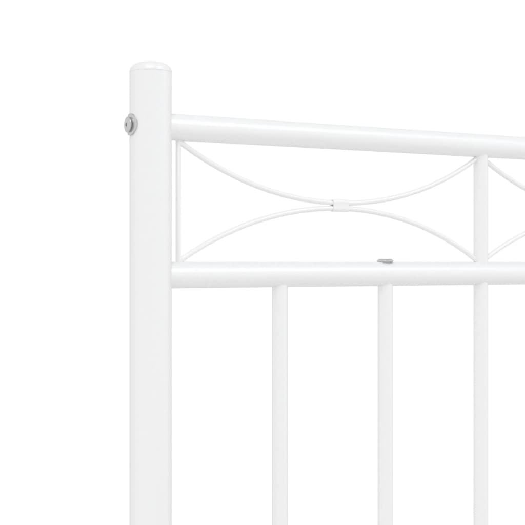 Cadre de lit métal sans matelas et pied de lit blanc 120x190 cm - XIOS