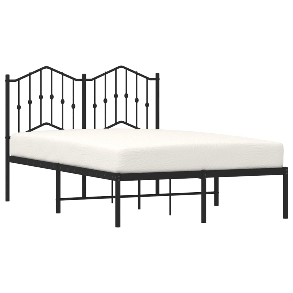 Cadre de lit métal sans matelas avec tête de lit noir 120x190cm - XIOS