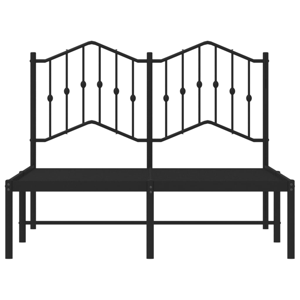 Cadre de lit métal sans matelas avec tête de lit noir 120x190cm - XIOS