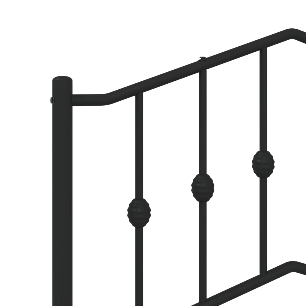 Cadre de lit métal sans matelas avec tête de lit noir 120x190cm - XIOS