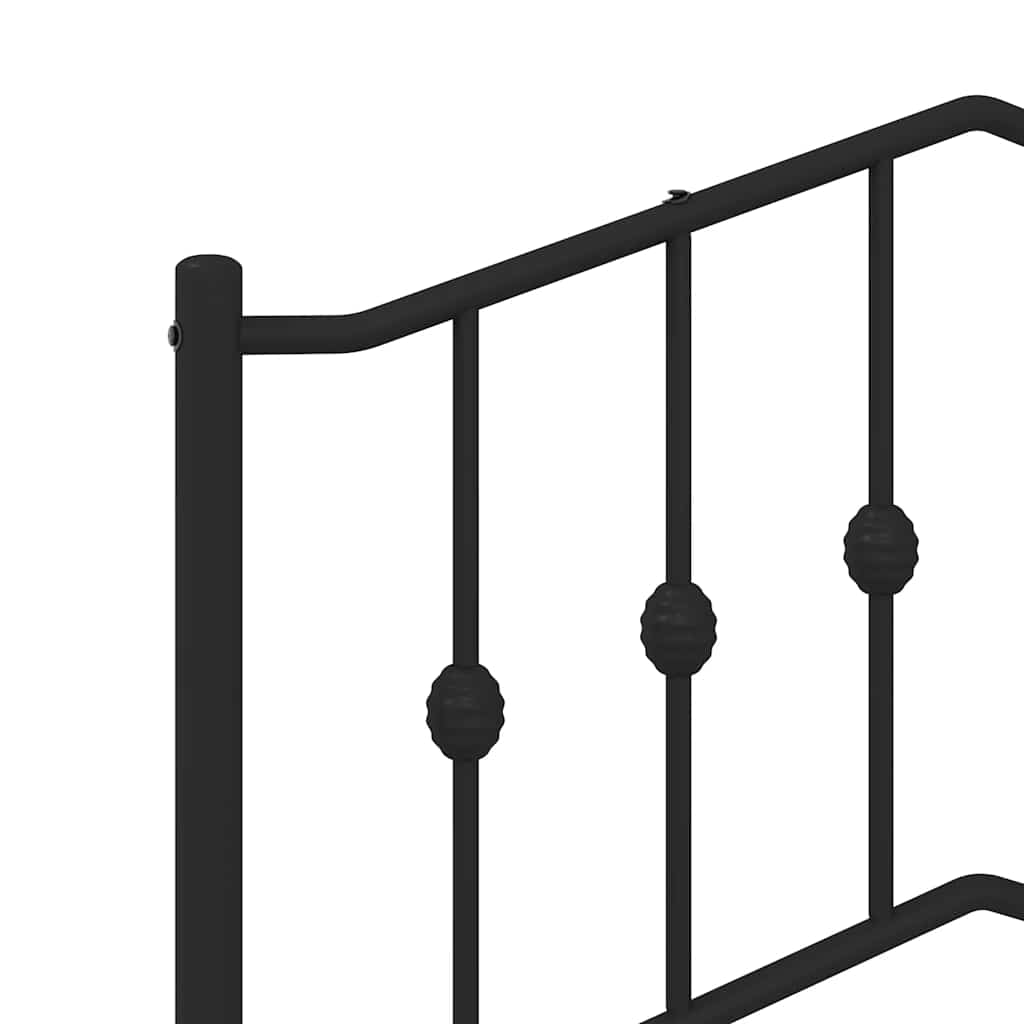 Cadre de lit métal sans matelas avec tête de lit noir 135x190cm - XIOS