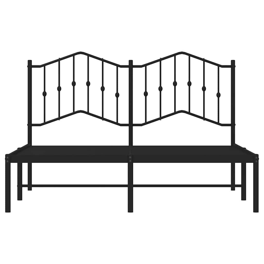 Cadre de lit métal sans matelas avec tête de lit noir 150x200cm