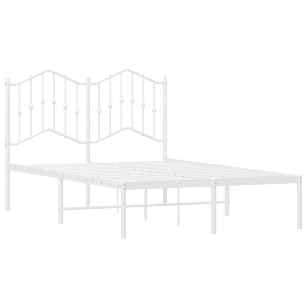Cadre de lit métal sans matelas et tête de lit blanc 120x190 cm - XIOS