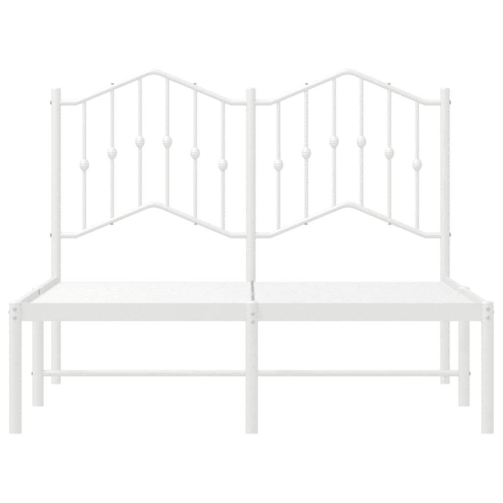 Cadre de lit métal sans matelas et tête de lit blanc 120x190 cm - XIOS