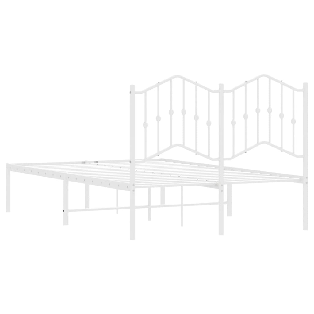 Cadre de lit métal sans matelas et tête de lit blanc 120x190 cm - XIOS