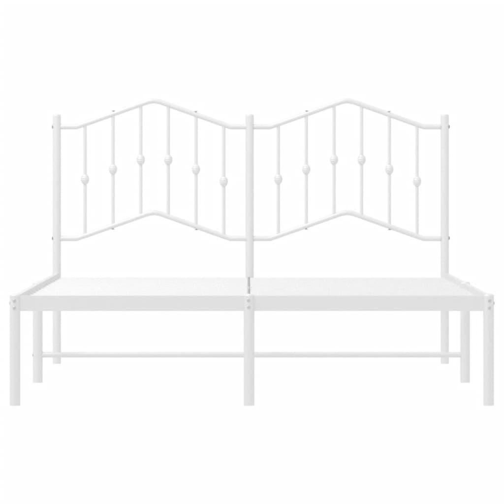 Cadre de lit métal sans matelas et tête de lit blanc 140x190 cm - XIOS