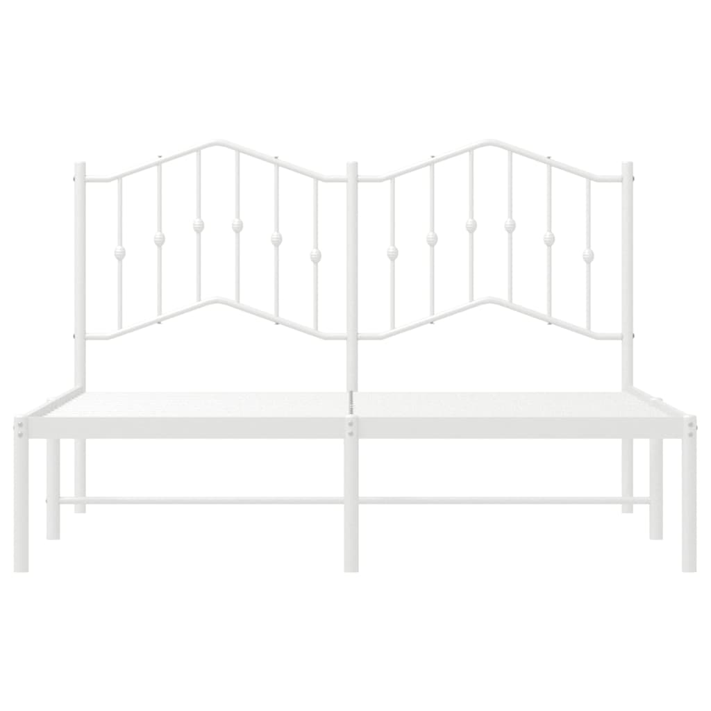 Cadre de lit métal sans matelas et tête de lit blanc 150x200 cm - XIOS