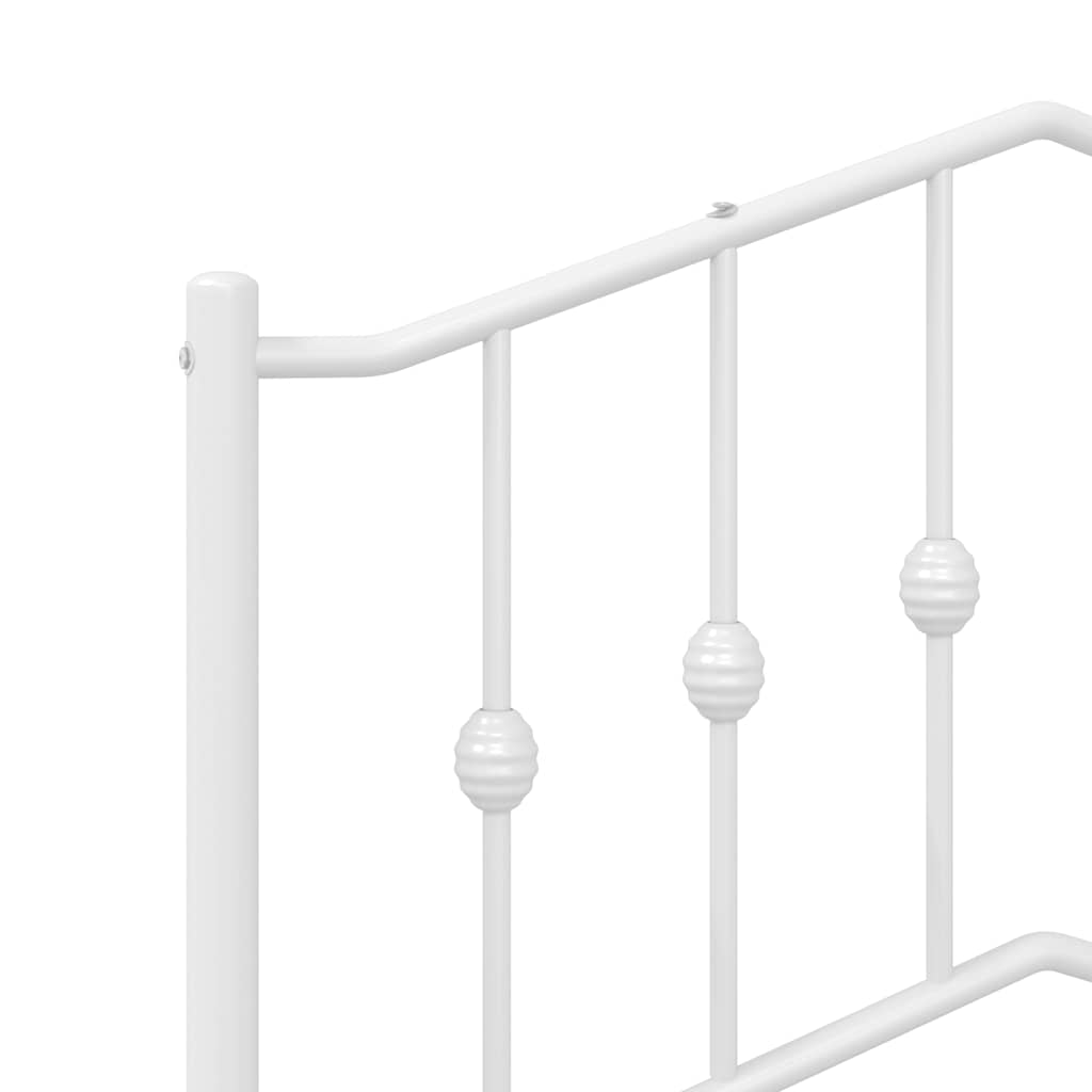 Cadre de lit métal sans matelas et pied de lit blanc 100x190 cm - XIOS
