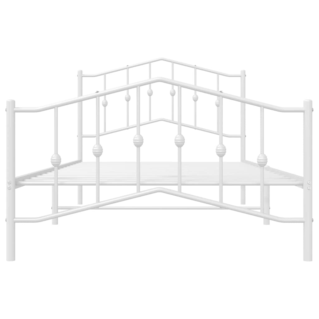 Cadre de lit métal sans matelas et pied de lit blanc 100x200 cm - XIOS