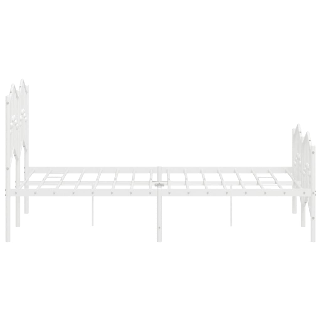 Cadre de lit métal sans matelas et pied de lit blanc 120x190 cm - XIOS
