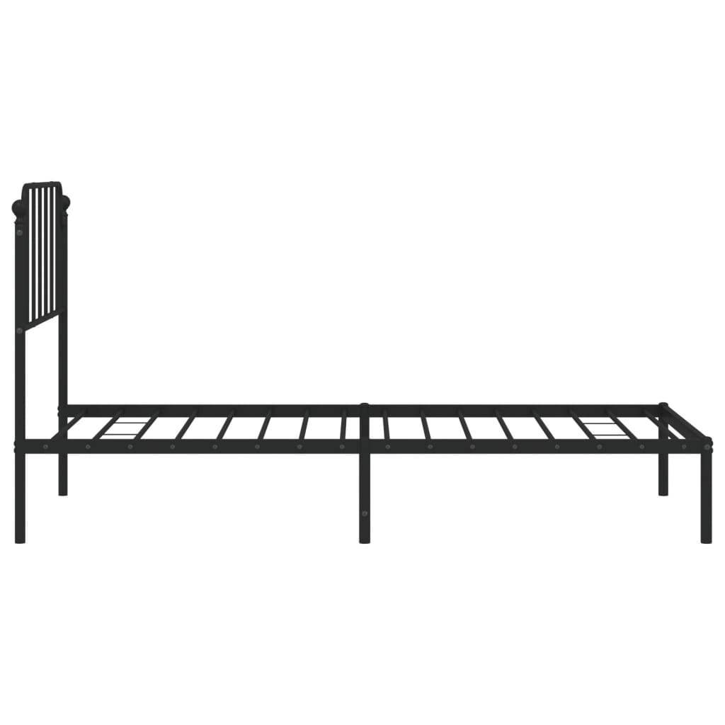 Cadre de lit métal sans matelas avec tête de lit noir 90x200 cm - XIOS