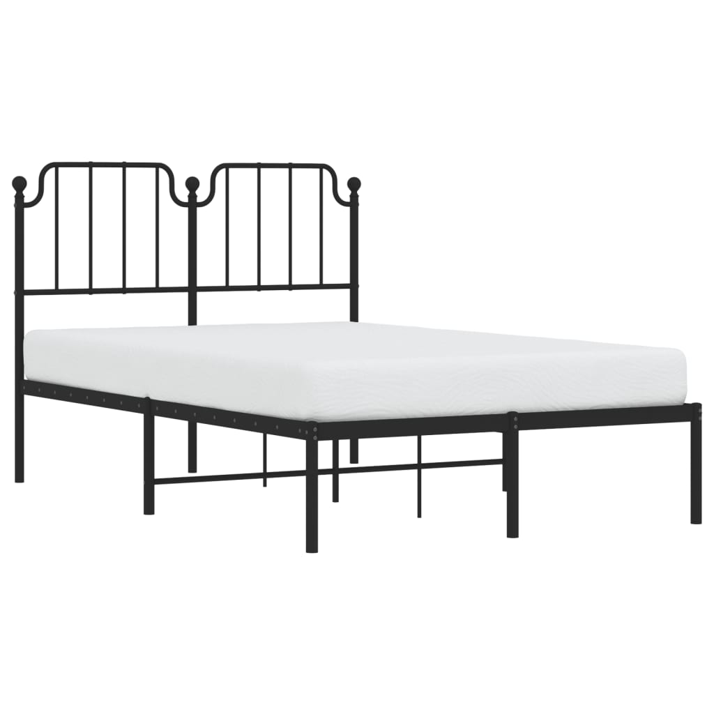Cadre de lit métal sans matelas avec tête de lit noir 120x190cm - XIOS