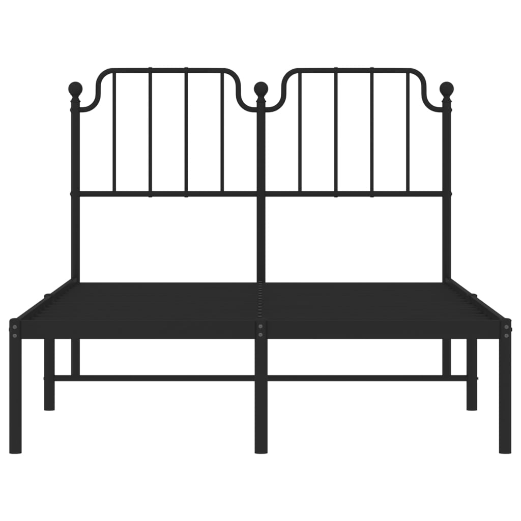 Cadre de lit métal sans matelas avec tête de lit noir 120x200cm - XIOS