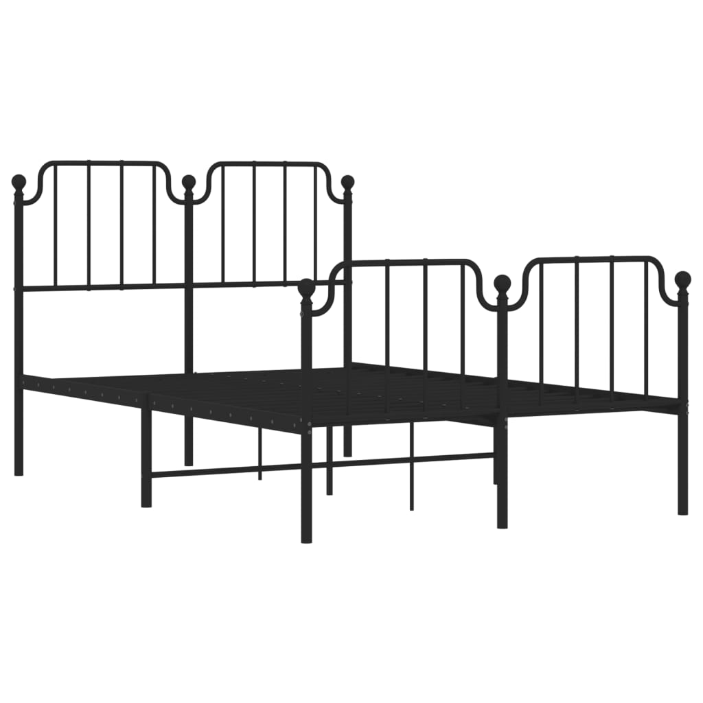 Cadre de lit métal sans matelas avec pied de lit noir 120x200cm - XIOS