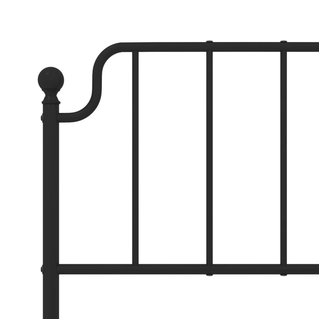 Cadre de lit métal sans matelas avec pied de lit noir 140x190cm - XIOS