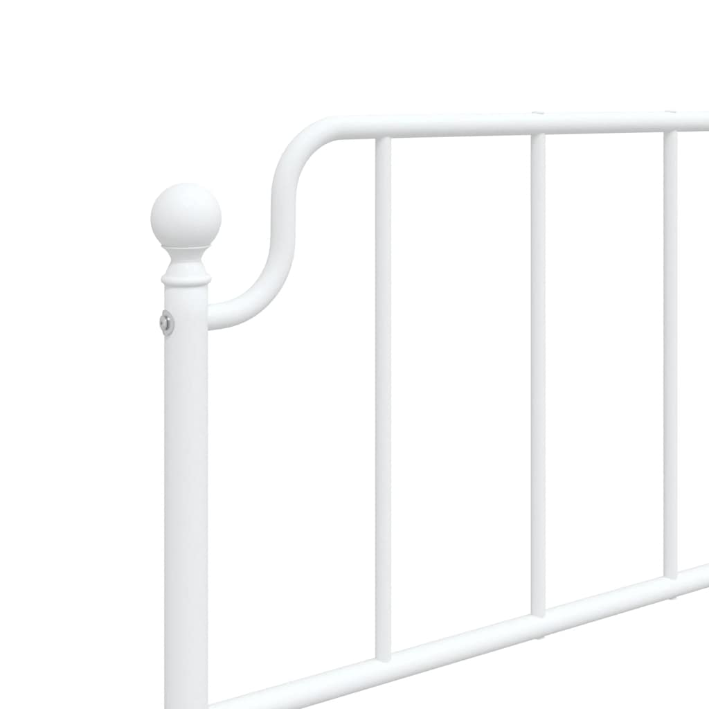 Cadre de lit métal sans matelas et tête de lit blanc 100x190 cm - XIOS