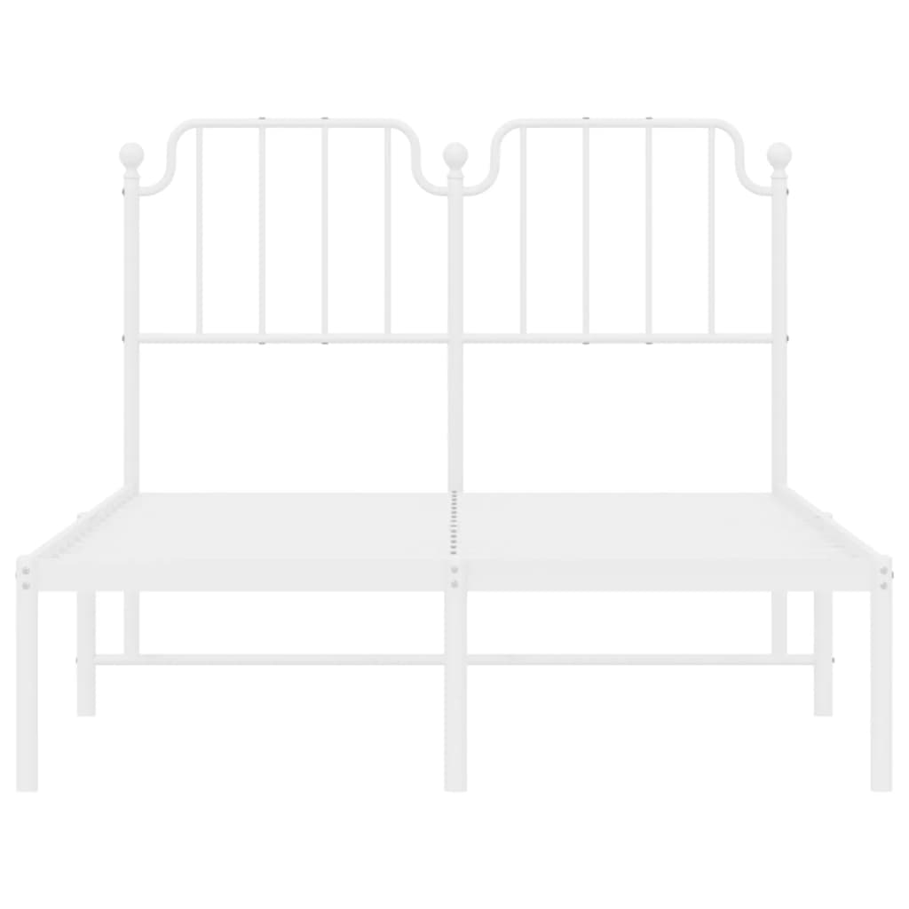 Cadre de lit métal sans matelas et tête de lit blanc 120x200 cm - XIOS