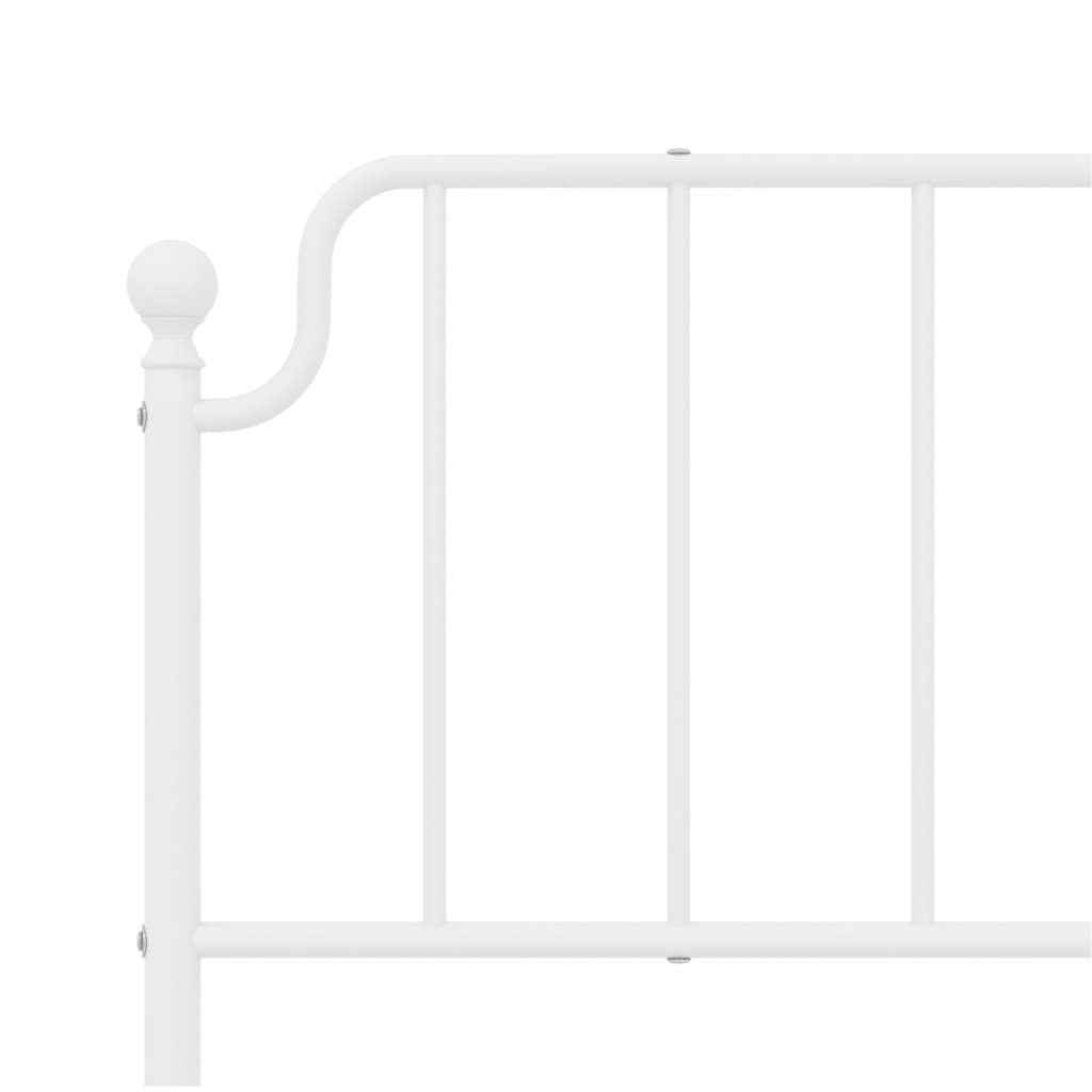 Cadre de lit métal sans matelas et tête de lit blanc 200x200 cm - XIOS