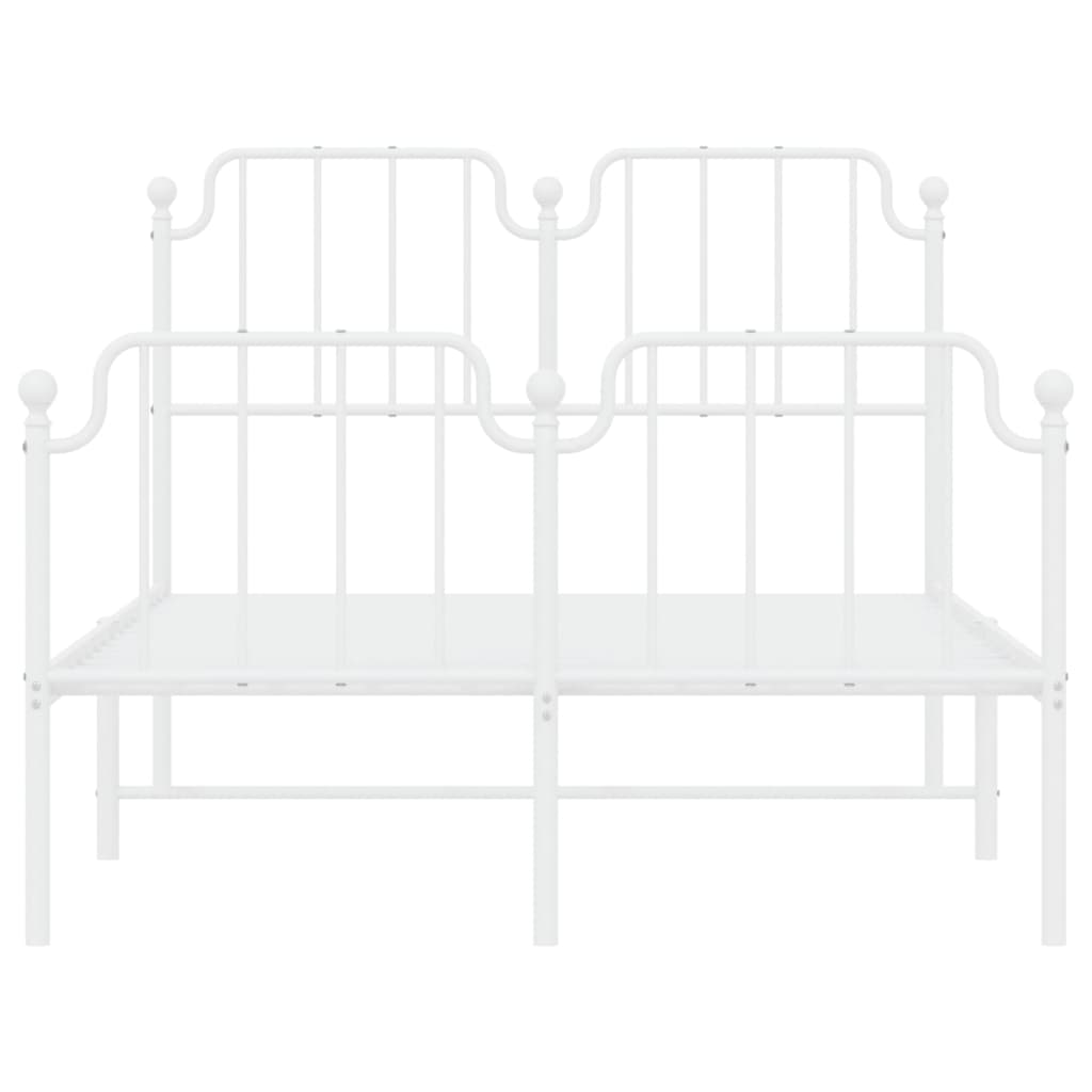Cadre de lit métal sans matelas et pied de lit blanc 120x200 cm - XIOS