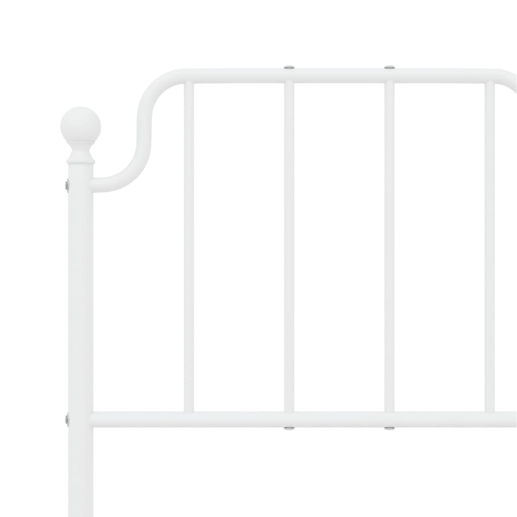 Cadre de lit métal sans matelas et pied de lit blanc 120x200 cm - XIOS