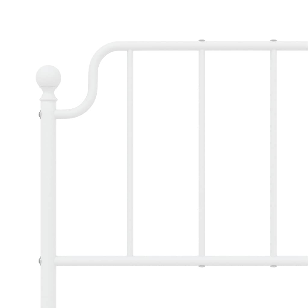 Cadre de lit métal sans matelas et pied de lit blanc 135x190 cm - XIOS