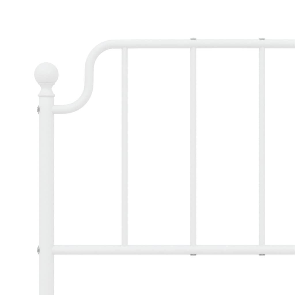 Cadre de lit métal sans matelas et pied de lit blanc 140x190 cm - XIOS