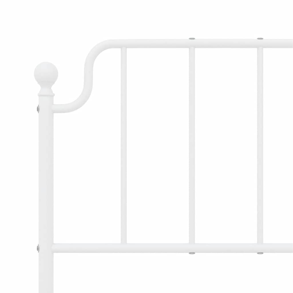 Cadre de lit métal sans matelas et pied de lit blanc 150x200 cm - XIOS
