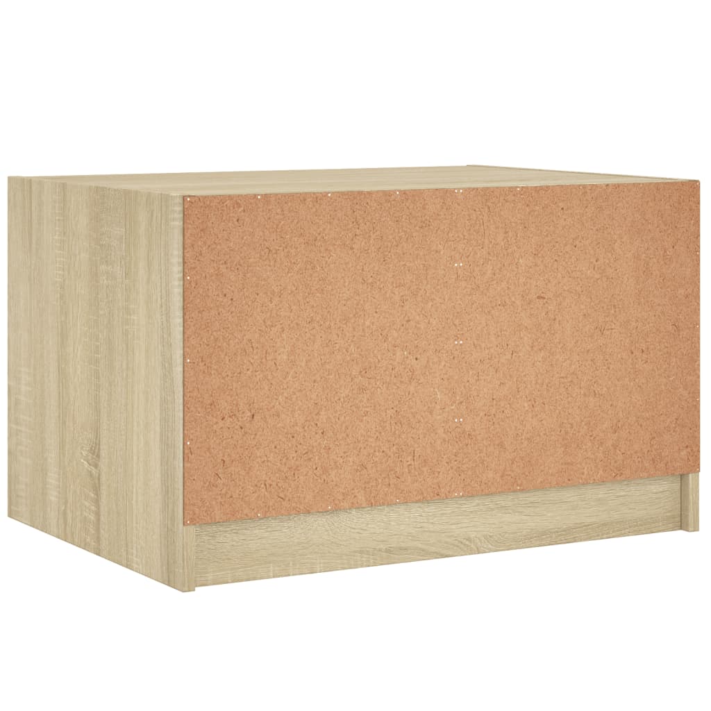 Table basse avec portes en verre chêne sonoma 68x50x42 cm - XIOS