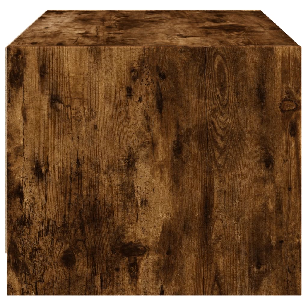 Table basse avec portes en verre chêne fumé 68x50x42 cm - XIOS