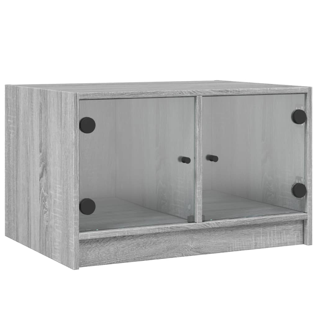 Table basse avec portes en verre sonoma gris 68x50x42 cm - XIOS