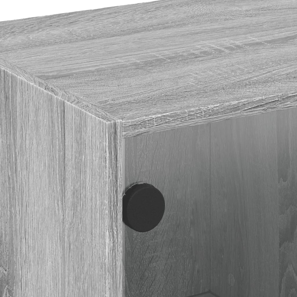 Table basse avec portes en verre sonoma gris 68x50x42 cm - XIOS
