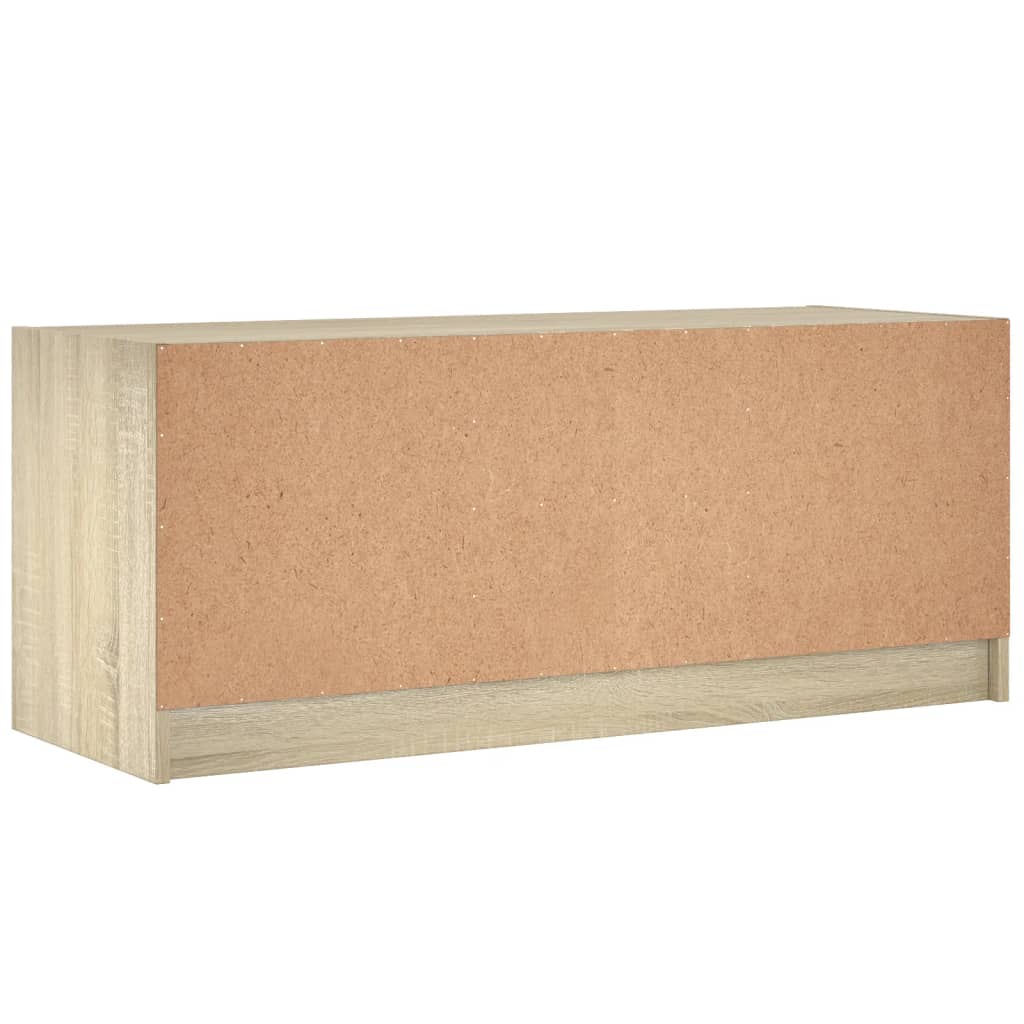 Meuble TV avec portes en verre chêne sonoma 102x37x42 cm - XIOS