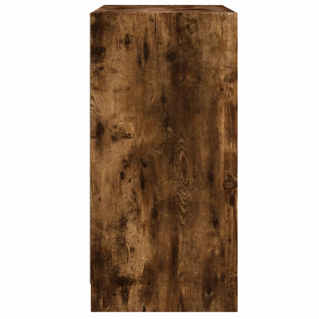 Armoire latérale avec portes en verre chêne fumé 68x37x75,5 cm - XIOS