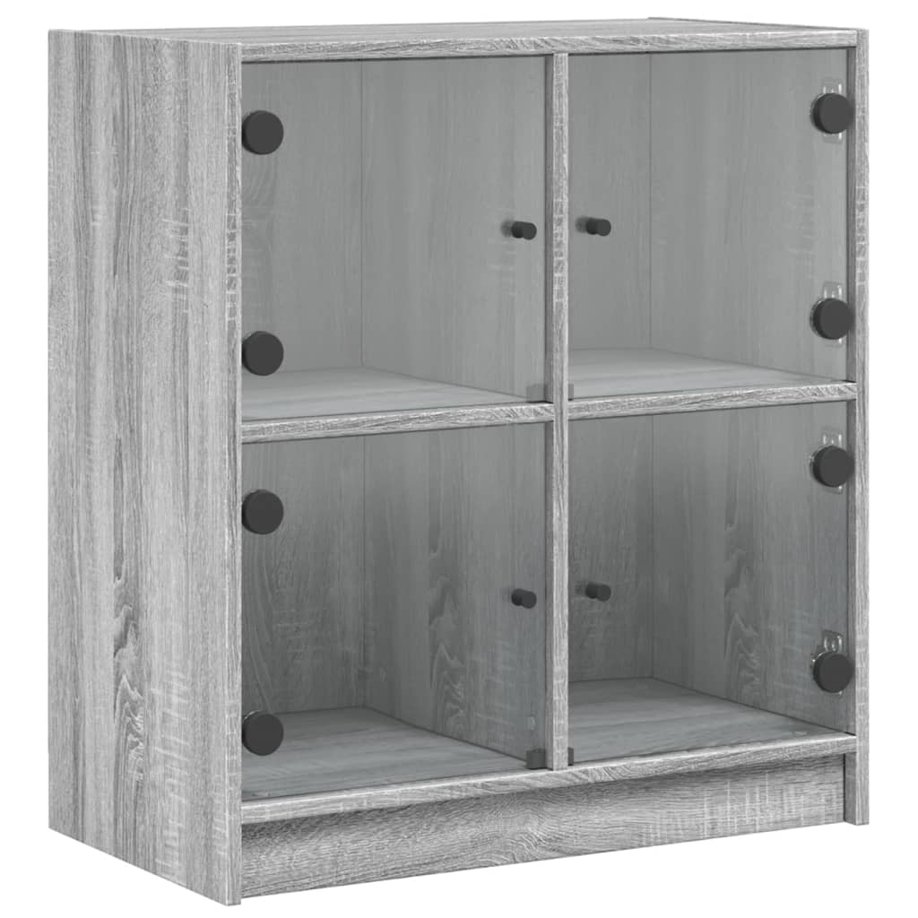 Armoire latérale avec portes en verre sonoma gris 68x37x75,5 cm - XIOS