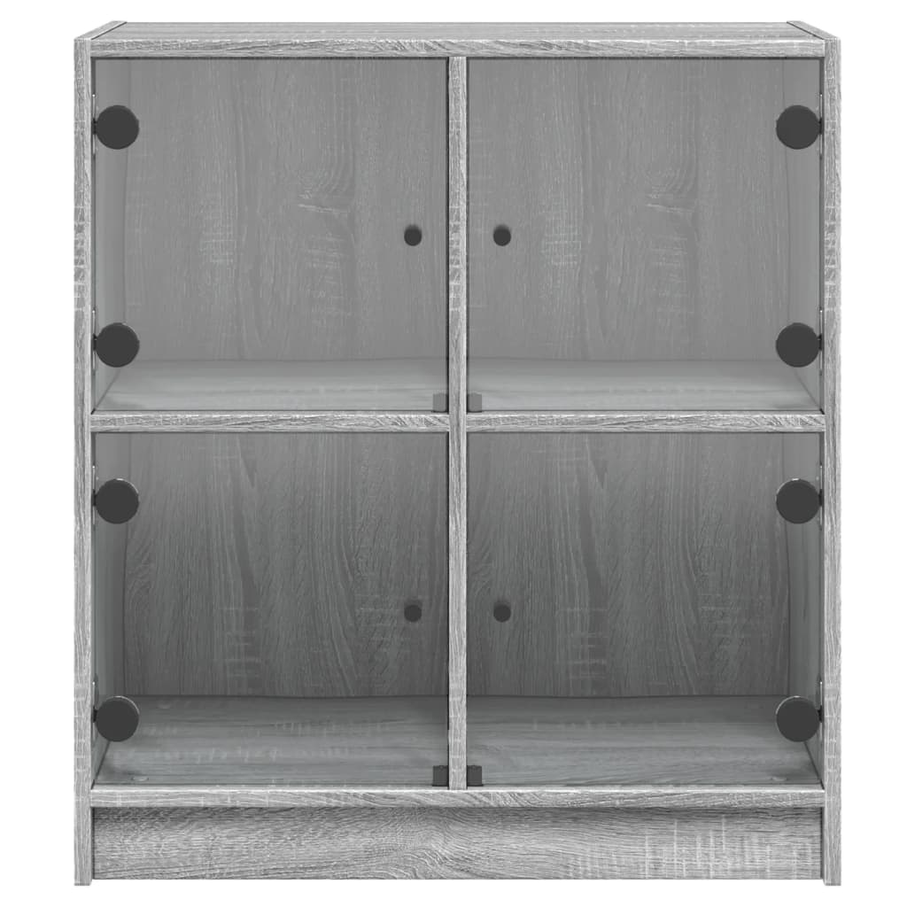 Armoire latérale avec portes en verre sonoma gris 68x37x75,5 cm - XIOS